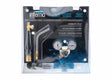 The Harris Model HLP-3 HQB-4 601-510P Quick Connect B hose Inferno Kit (4400090) includes a torch handle, angled nozzle, air fuel gas regulator with dual gauges, and quick connect hose in a blister pack with black cardboard backing.