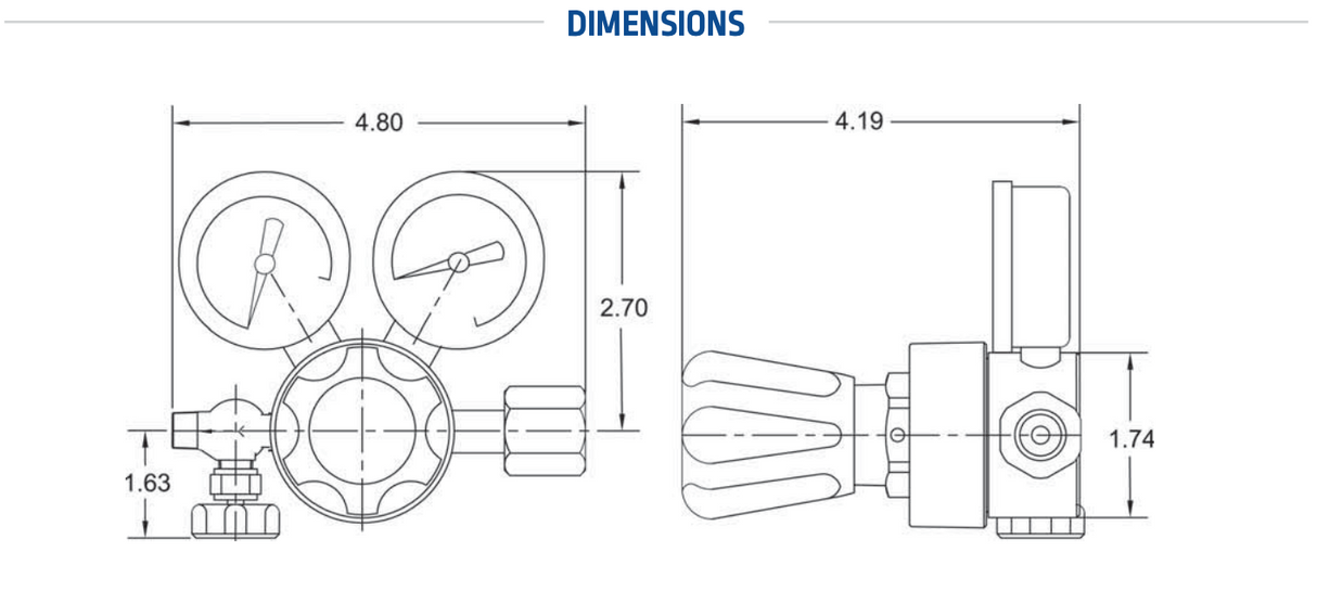 Harris Model HP704-015-180A3 - 704015180A3 - Lecture Bottle Regulator - WeldingMart.com