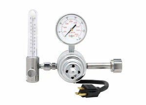 Harris 3100402 HP725-100SCFH-320 CO2 flowmeter regulator with gauge and power cord for arc welding equipment from WeldingMart.