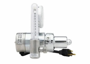 Harris CO2 flowmeter regulator for arc welding, heated (120V, 200W), marked meter, clear tube. WeldingMart welding tool.