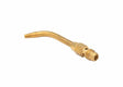 Harris HS-1 Inferno Swirl Heating Tip 1601020 for welding, brass air-fuel screw connect, curved tip, shown on white background.
