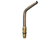 Harris HT-3i Inferno Quick Connect Swirl Heating Tip for welding torches, brass base, black O-rings, angled nozzle, white background.
