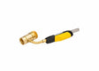 Harris 1400359 HTS99 Auto-Ignite Swivel Hand Torch for welding, brazing, and soldering; brass head, black-yellow handle, on white.
