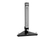 The Harris 5400718 - SG1050-2112 Flowmeter features a black and silver metal body, vertical scale with measurement markings, clear tube for precise gas control, and a triangular black base with two adjustable leveling screws.