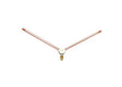 A copper V-shaped antenna with two straight elements spreading apart from a central mounting base, featuring an adjustable brass tip tube, isolated on a white background.
