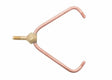 The Harris Model TH-50-2P Twin Tip Tube (1601714) has copper-colored tubing, threaded ends, and a brass hexagonal connector with an external threaded rod. For use with Model 8490 Series Tips. Tool shown on white background.