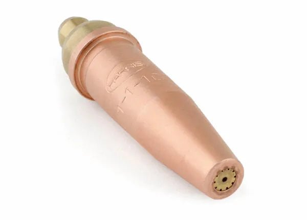 Harris V1-101AC-1 V-Series Hand Cutting Tip 1502072, copper torch tip for welding, shown on white, welding tool accessory.