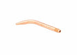 A Harris 5090 acetylene welding tip made from tellurium copper, featuring a slight bend, with one end tapered and the other threaded for attachment, isolated on a white background.