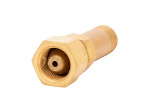 Harris Regulator CGA 200 inlet fitting assembly with brass check valve, M15 x 1/6g RH, welding accessory at WeldingMart.