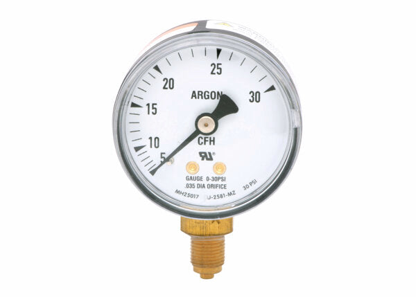 Harris Regulator Pressure Gauge 50MM 0-30/0-20CFH AR/CO2 G1/8" - 9006303 - WeldingMart.com