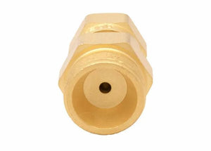Harris Regulator-to-Tank MC-to-B Adaptor 8808850 brass fitting for welding equipment, close-up on white background.