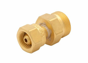 Harris Regulator-to-Tank MC-to-B Adaptor 8808850, brass welding cylinder fitting with threads, shown on white background.