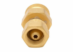 Harris MC-to-B Regulator-to-Tank Adaptor 8808850, brass hex fitting with threads—essential welding accessory on white background.