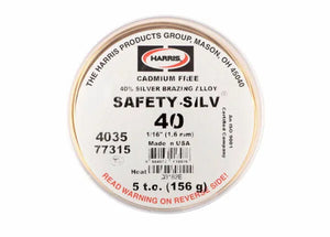 Harris Safety-Silv 40 High Silver Brazing Alloy 1/16 X 5 TO PKG - 4035 - WeldingMart.com