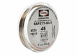 A 93g (3 troy oz) cup of Harris 4533 Safety-Silv 45 silver brazing alloy, cadmium-free, in 1/16 (1.6mm) wire; features product numbers and safety info on the package.