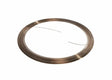 A single coil of Harris 4515 - Safety-Silv 45 Silver Brazing Alloy, cadmium-free and 1/32 in (0.8 mm) thick, is neatly arranged on a white background with both ends slightly protruding from the shiny wire.