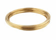 A neatly coiled loop of Harris 45550H Safety-Silv 45 Silver Brazing Alloy, 3/32 in (2.4 mm), forms a smooth, shiny golden circle with tucked-in ends, displayed against a white background. Coil weighs 50 troy ounces per box.
