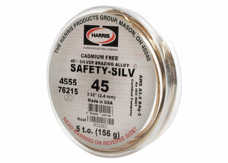 Harris Safety-Silv 45 High Silver Brazing Alloy 3/32 X 5 TO PKG - 4555 - WeldingMart.com