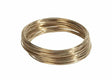 A coil of Harris 50N31 - Safety-Silv 50N Silver Brazing Alloy (1/16 in, 1 toz cup) is neatly looped on a white background, its smooth, golden-brass surface reflecting light.
