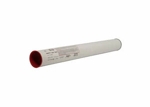 A Harris 56F518L Safety-Silv 56FC Flux-Coated Silver Brazing Alloy tube (3/32 in, two 1 lb bags) with red inner ends and a side label rests horizontally on a plain white background.