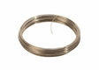 A coil of Harris 56550 Safety-Silv 56 Silver Brazing Alloy, 3/32 in (2.4 mm), cadmium-free, is wound neatly with a loose end extending outward. The silvery wire has a shiny, reflective finish and is displayed against a white background.