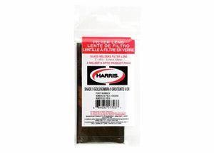 Harris Shade 10 Gold Mirror Welding Filter Lens 2"x4-1/4" in multilingual package, visible in clear, branded packaging.