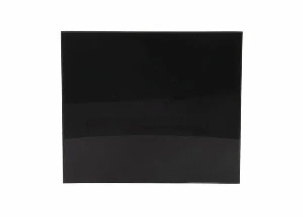 Harris Shade 10 Welding Helmet Glass Filter Plate, 4-1/2"x5-1/4", glossy black lens for welding protection, on white background.