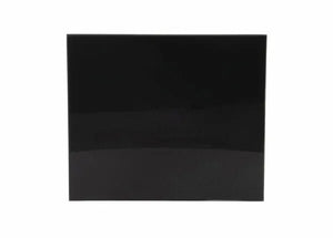 Harris Shade 10 Welding Helmet Glass Filter Plate, 4-1/2"x5-1/4", glossy black lens for welding protection, on white background.
