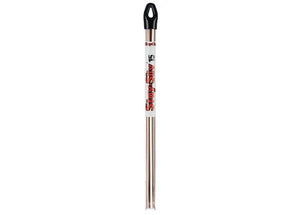 The Harris Stay-Silv 15 Phos-Copper Brazing Alloy, 1/8 x 1/8 in (3.2 x 3.2 mm), comes in a tube (15620S1) with a black plastic handle and clear sleeve—ideal for copper brazing in HVAC refrigeration applications.