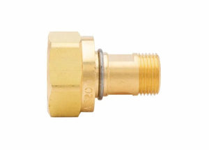 Harris 8808851 Tank-to-Regulator B-to-MC Adaptor, CGA 520 to CGA 200, welding equipment tool, hex nut, white background.