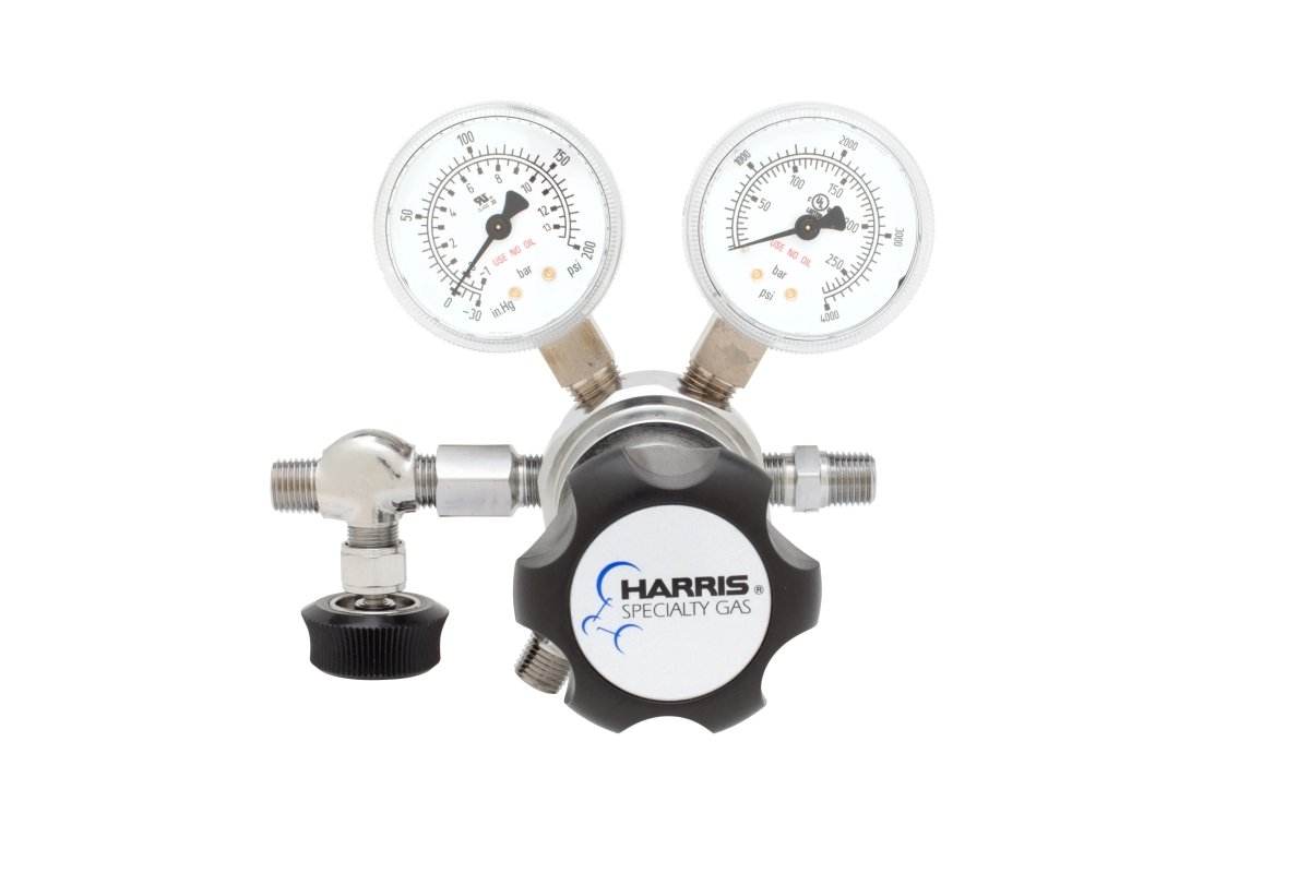 Harris Two Stage Ultra High Purity Brass Barstock Regulator Model 721C-015-000-B - 721C015000B - WeldingMart.com