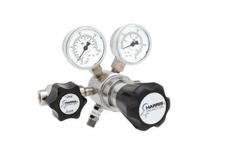 Harris Two Stage Ultra High Purity Brass Barstock Regulator Model 721C-500-350-E - 721C500350E - WeldingMart.com