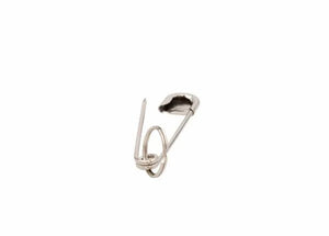 The Harris Welders Pin - 3010060 is displayed open on a plain white background, showcasing its sharp point and angled clasp. This minimalistic image highlights the pin’s versatility as a practical tool holder.