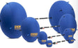 Several Mathey Dearman Inflatable Double Purge Bag Systems 44-57mm 2 (PB02) with blue, oval shapes are shown in a row, linked by black hoses. Each features a yellow PPM logo and text against a plain white background.