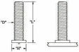 Technical drawing of an IWT 10-24 X 1/2 CDFL ALUMINUM threaded bolt with dimensions labeled: diameter (“D”), length (“L”), and head height (“H”). Two views are shown, highlighting use as aluminum fasteners from Weldingmart.