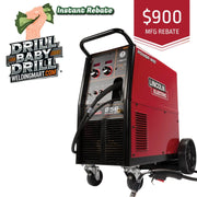 Lincoln Power MIG 256 Welder (K3068-2), red on wheels, with rebate offer and welding graphics at WeldingMart.