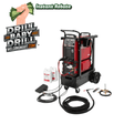 Welding machine with accessories on a white background, featuring 'Drill Baby Drill' branding.