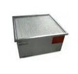 A rectangular metal box with a grooved lid and red label, likely housing the KEMPER - MAIN FILTER for FILTERMASTER - 21400, designed for use in mobile filtration units with slots for pre-filter mats and a main filter.