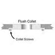 Mk Products Collet 5002 Flush 1-1/8in OD pair, collet screws shown; horizontal welding wire holders, WeldingMart accessory.