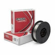A spool of welding wire, ideal for the nuclear industry and orbital TIG applications, is positioned in front of two red and white Lincoln Electric branded boxes on a white background.
