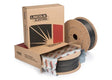 Lincoln .045 UltraCore Clarity C71 LE wire spools and Lincoln Electric boxes for MIG welding, CO2 gas compatible, on white background.