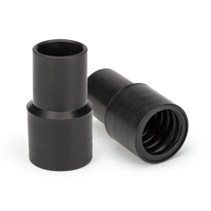 Lincoln Adapter Hose-to-Tube 1in (K3492-1) for welding tools, black plastic, matte finish, internal threading, 2 adapters shown.