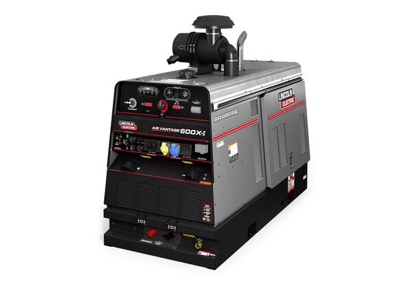 Lincoln Air Vantage 600X-I (Deutz) multi-process welder with front controls, outlets, gauges, and rugged metal case for WeldingMart.