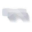 Lincoln ArcSpecs Inside Cover Lens 5-Pack KP4648-1 for welding helmets, transparent sheets with wavy edges stacked on white background.