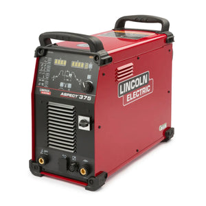 Lincoln Aspect 375 AC/DC TIG Welder K3945-1 with black handles, control panel, and ports—advanced welding equipment at WeldingMart.