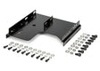 The Lincoln AutoDrive 4R100 and 4R220 Retrofit Bracket K3580-1 is a black metal bracket with multiple pre-drilled holes, shown alongside bolts, washers, and lock washers. All components are organized on a white background.