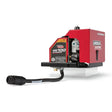 The Lincoln AutoDrive 4R100 Wire Drive K3560-1, in red and black, features a MAXTRAC Wire Drive System, visible control panel, feed rollers, and a thick black front cable; it is displayed on a white background.