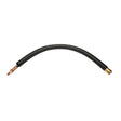 A flexible black corrugated hose with a brass connector on one end and a copper connector on the other, designed for use with the Lincoln AutoDrive S Cable Fanuc 100iC KP4305-100IC. Each threaded fitting ensures secure attachment. Shown on a white background.