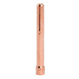 A Lincoln Caliber Collet 3/32 (2.4 mm), designed for 17/18/26 torches, stands upright on a white background. Its cylindrical copper body has a vertical slot, a wider base, and a smooth, reflective surface. Pack of 3 (KP4750-332).