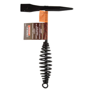 Black welding chipping hammer with coiled spring handle, flat and pointed ends—essential WeldingMart tool for Lincoln Camo Helmet Kits.